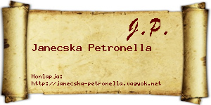 Janecska Petronella névjegykártya